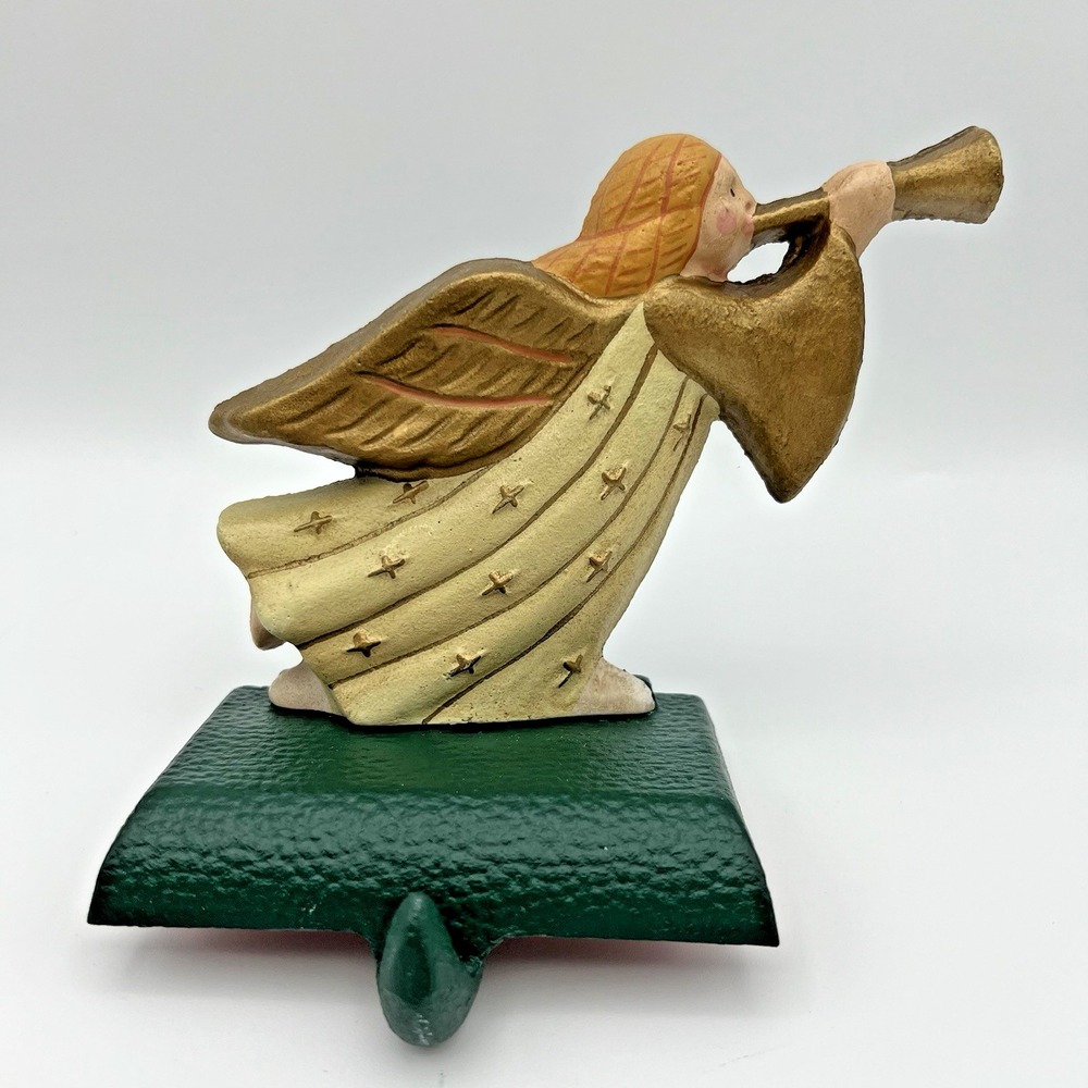 Eddie Bauer Home Angel Trumpet Stocking Holder Cast Iron Holds Up to 2.5 Lbs